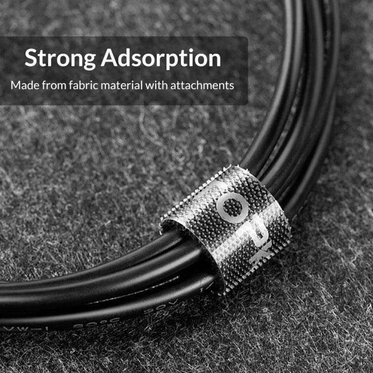 4 PCS TOPK Reusable & Dividable Nylon Tie-wraps Hook and Loop Fastener Cable Ties, Length:5m