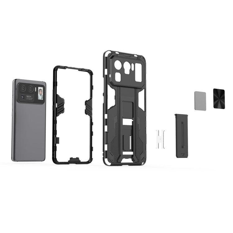 For Xiaomi Mi 11 Ultra Supersonic PC + TPU Shock-proof Protective Case with Holder(Black)