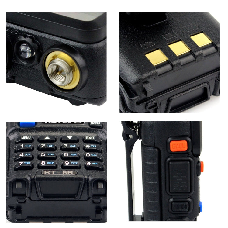 RETEVIS RT-5R 400-520MHz + 136-174MHz 128CHS USB Two-segment Handheld Walkie Talkie