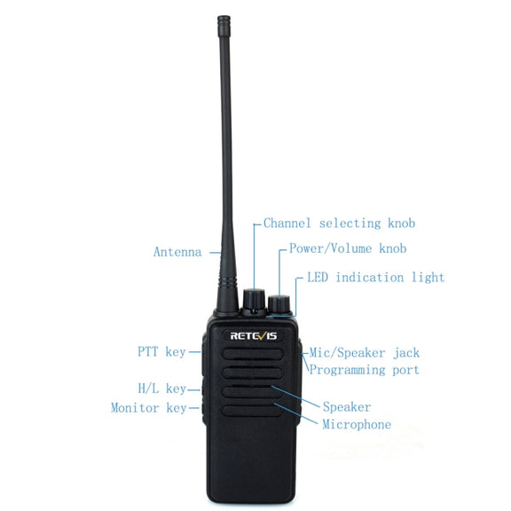 RETEVIS RT1 10W UHF 400-520MHz 16CH Handheld Walkie Talkie, US Plug