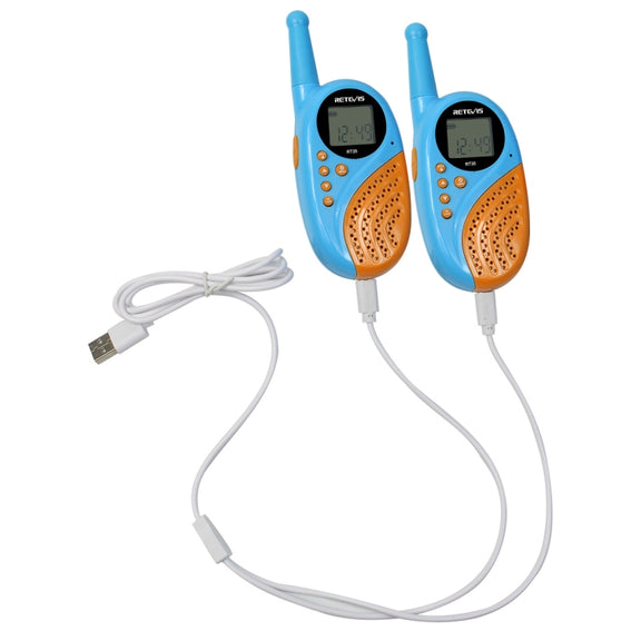 1 Pair RETEVIS RT35 0.5W US Frequency 462.550-467.7125MHz 22CH Handheld Children Walkie Talkie(Blue)