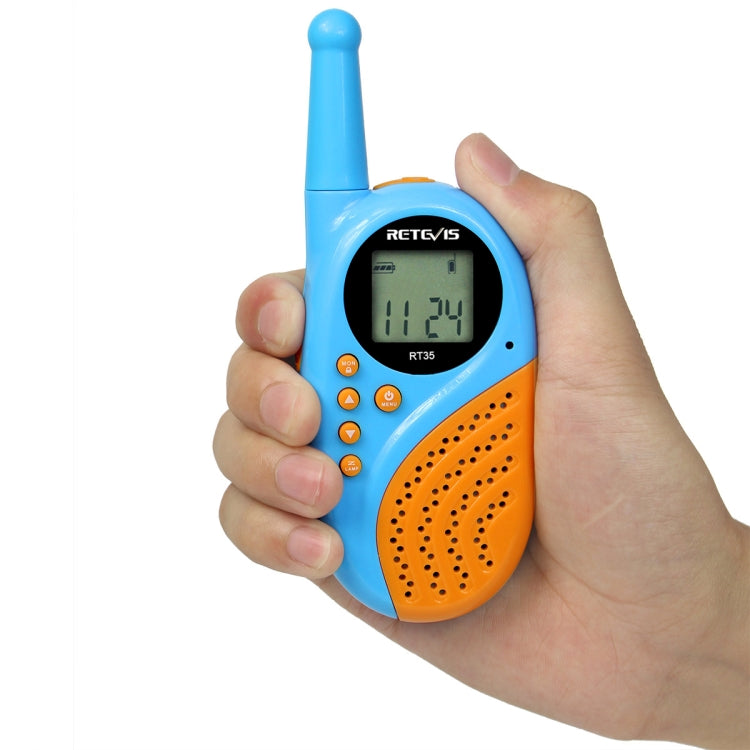 1 Pair RETEVIS RT35 0.5W EU Frequency 446MHz 8CH Handheld Children Walkie Talkie(Blue)