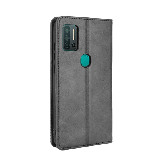 For Ulefone Note 11P Magnetic Buckle Retro Crazy Horse Texture Horizontal Flip Leather Case with Holder & Card Slots & Photo Frame(Black)