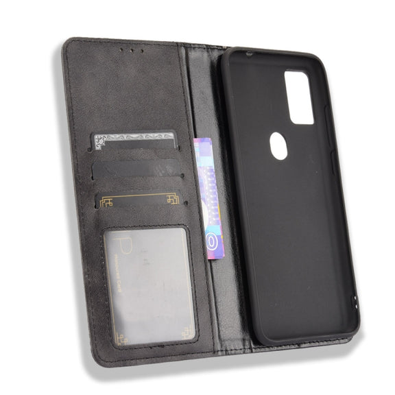 For Ulefone Note 11P Magnetic Buckle Retro Crazy Horse Texture Horizontal Flip Leather Case with Holder & Card Slots & Photo Frame(Black)