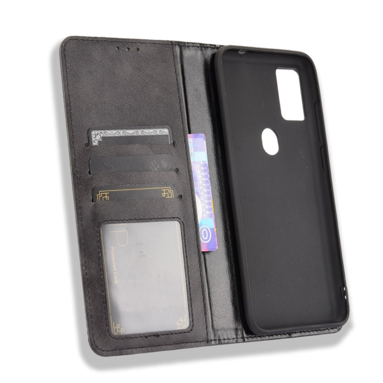 For Ulefone Note 11P Magnetic Buckle Retro Crazy Horse Texture Horizontal Flip Leather Case with Holder & Card Slots & Photo Frame(Black)