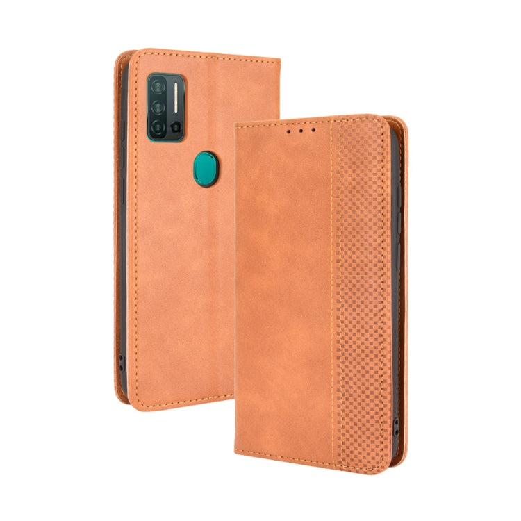 For Ulefone Note 11P Magnetic Buckle Retro Crazy Horse Texture Horizontal Flip Leather Case with Holder & Card Slots & Photo Frame(Brown)