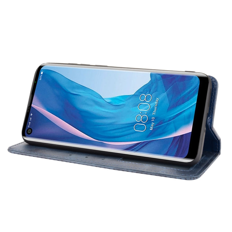 For Ulefone Note 11P Magnetic Buckle Retro Crazy Horse Texture Horizontal Flip Leather Case with Holder & Card Slots & Photo Frame(Blue)