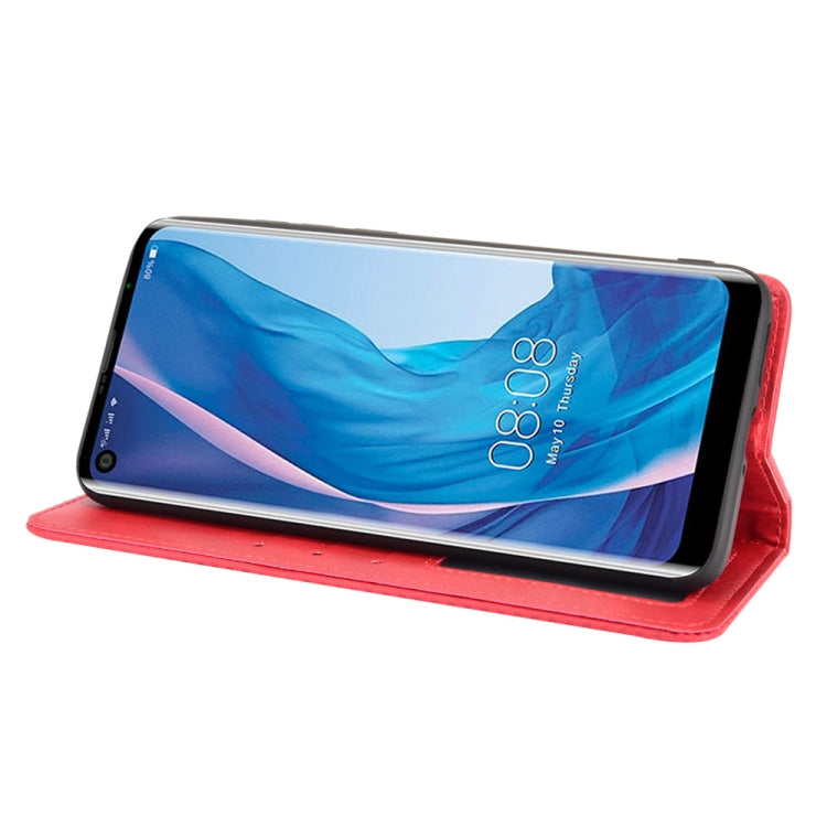 For Ulefone Note 11P Magnetic Buckle Retro Crazy Horse Texture Horizontal Flip Leather Case with Holder & Card Slots & Photo Frame(Red)