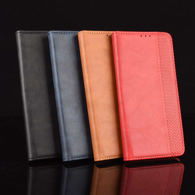 For Ulefone Note 11P Magnetic Buckle Retro Crazy Horse Texture Horizontal Flip Leather Case with Holder & Card Slots & Photo Frame(Blue)