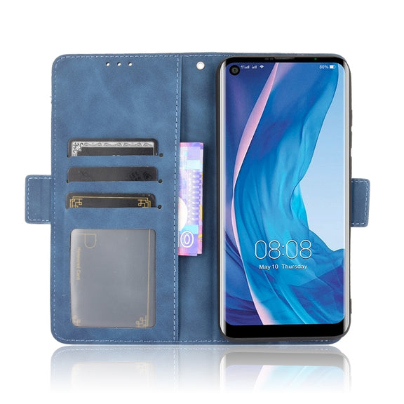 For Ulefone Note 11P Skin Feel Calf Pattern Horizontal Flip Leather Case with Holder & Card Slots & Photo Frame(Blue)