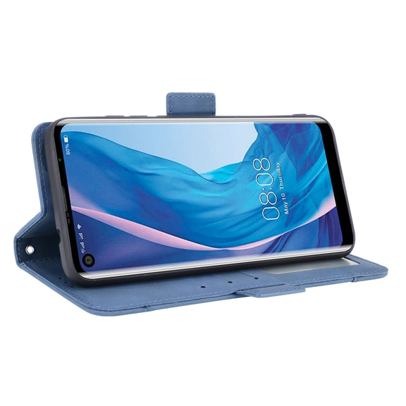 For Ulefone Note 11P Skin Feel Calf Pattern Horizontal Flip Leather Case with Holder & Card Slots & Photo Frame(Blue)