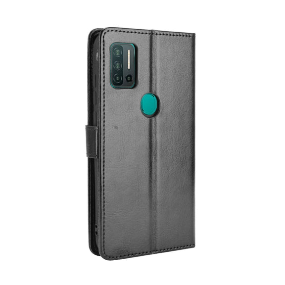 For Ulefone Note 11P Retro Crazy Horse Texture Horizontal Flip Leather Case with Holder & Card Slots & Photo Frame(Black)