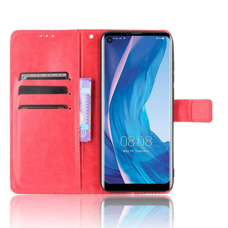 For Ulefone Note 11P Retro Crazy Horse Texture Horizontal Flip Leather Case with Holder & Card Slots & Photo Frame(Red)