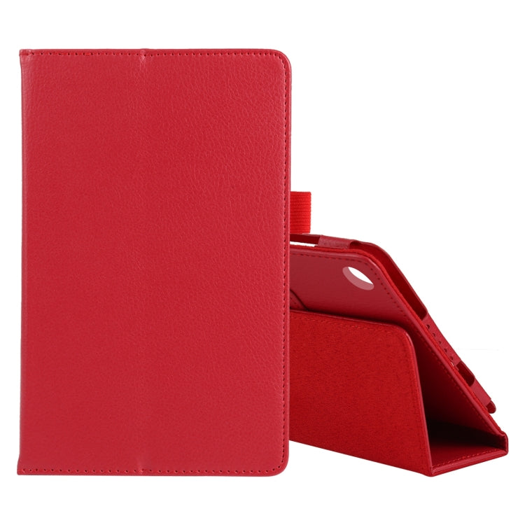 For Lenovo Tab M7 Litchi Texture Solid Color Horizontal Flip Leather Case with Holder & Pen Slot(Red)