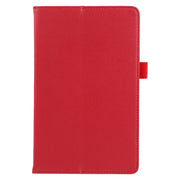For Lenovo Tab M7 Litchi Texture Solid Color Horizontal Flip Leather Case with Holder & Pen Slot(Red)