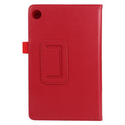 For Lenovo Tab M7 Litchi Texture Solid Color Horizontal Flip Leather Case with Holder & Pen Slot(Red)