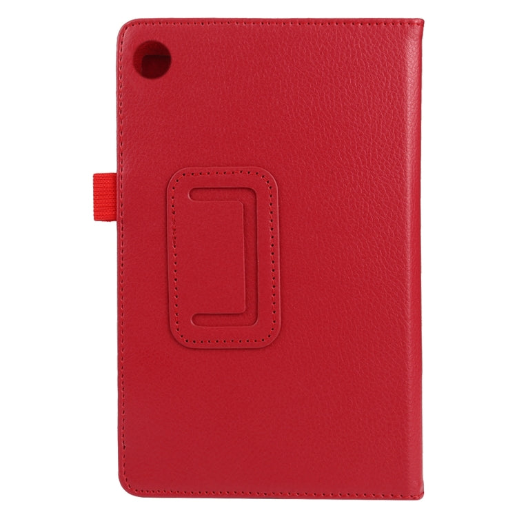 For Lenovo Tab M7 Litchi Texture Solid Color Horizontal Flip Leather Case with Holder & Pen Slot(Red)