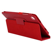 For Lenovo Tab M7 Litchi Texture Solid Color Horizontal Flip Leather Case with Holder & Pen Slot(Red)
