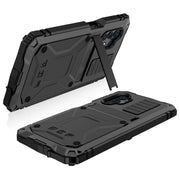 For Samsung Galaxy A32 5G / M32 5G R-JUST Water-resistant Shockproof Dustproof Metal + Silicone Protective Case with Holder(Black)