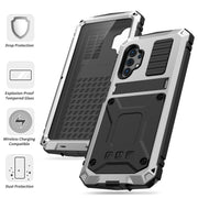 For Samsung Galaxy A32 5G / M32 5G R-JUST Water-resistant Shockproof Dustproof Metal + Silicone Protective Case with Holder(Silver)