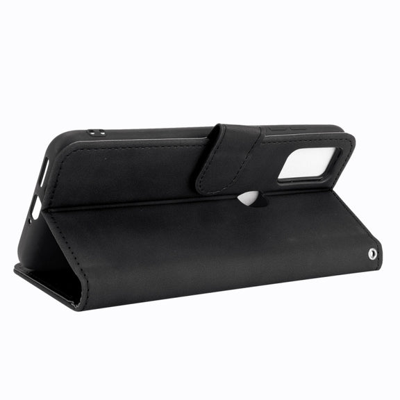 For Ulefone Note 11P Solid Color Skin Feel Magnetic Buckle Horizontal Flip Calf Texture PU Leather Case with Holder & Card Slots & Wallet(Black)