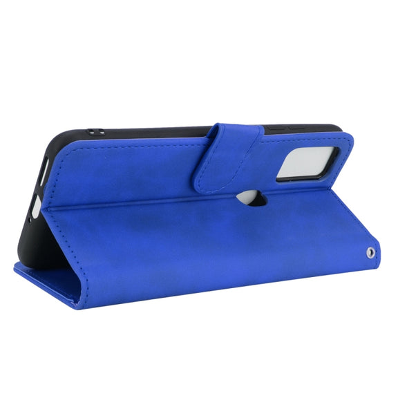 For Ulefone Note 11P Solid Color Skin Feel Magnetic Buckle Horizontal Flip Calf Texture PU Leather Case with Holder & Card Slots & Wallet(Blue)