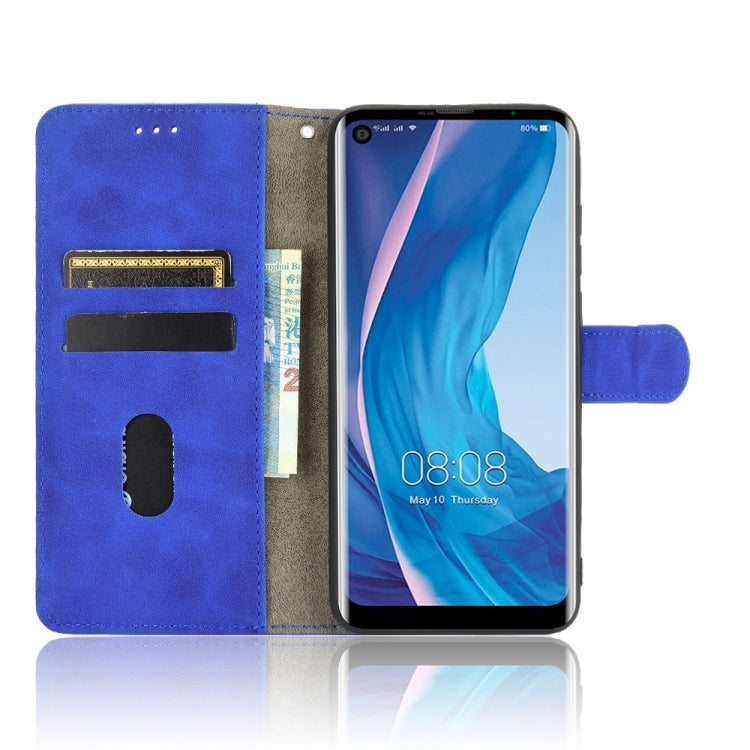For Ulefone Note 11P Solid Color Skin Feel Magnetic Buckle Horizontal Flip Calf Texture PU Leather Case with Holder & Card Slots & Wallet(Blue)