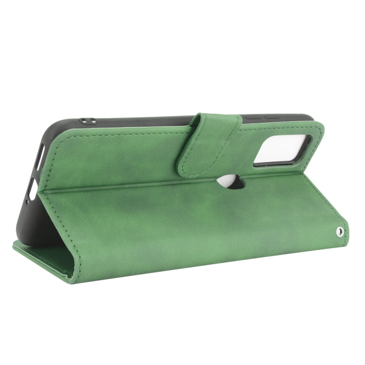 For Ulefone Note 11P Solid Color Skin Feel Magnetic Buckle Horizontal Flip Calf Texture PU Leather Case with Holder & Card Slots & Wallet(Green)
