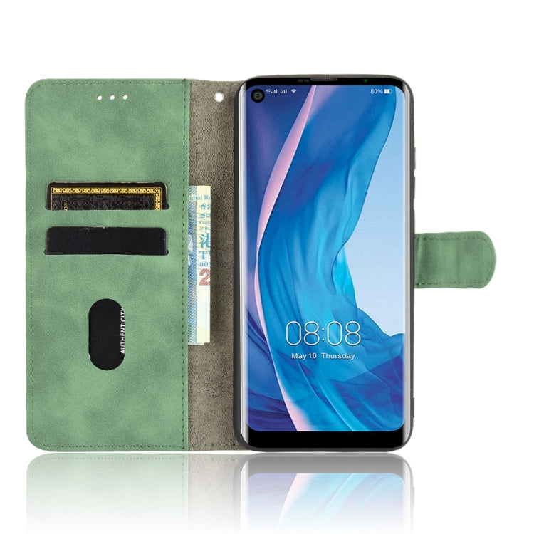 For Ulefone Note 11P Solid Color Skin Feel Magnetic Buckle Horizontal Flip Calf Texture PU Leather Case with Holder & Card Slots & Wallet(Green)