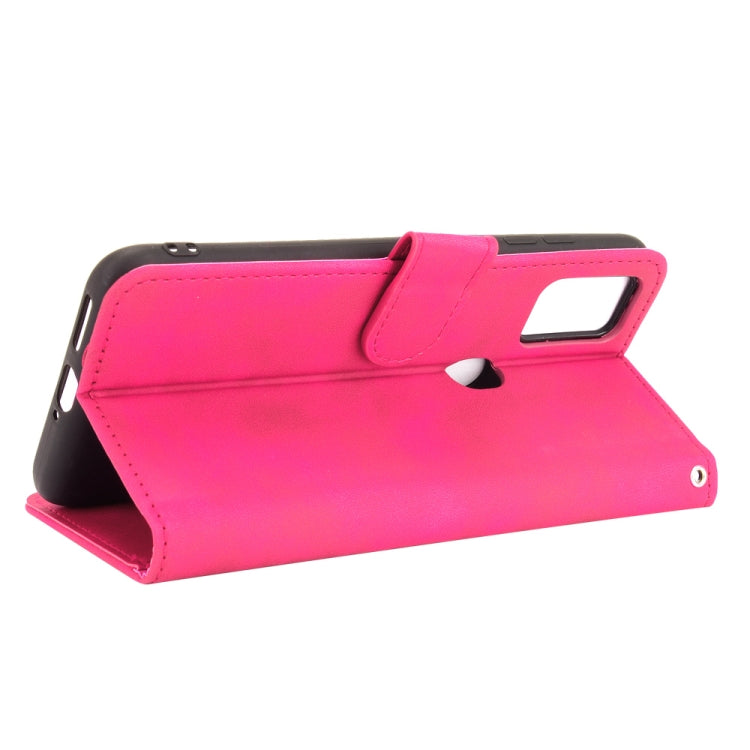 For Ulefone Note 11P Solid Color Skin Feel Magnetic Buckle Horizontal Flip Calf Texture PU Leather Case with Holder & Card Slots & Wallet(Rose Red)