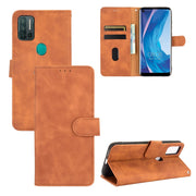 For Ulefone Note 11P Solid Color Skin Feel Magnetic Buckle Horizontal Flip Calf Texture PU Leather Case with Holder & Card Slots & Wallet(Brown)