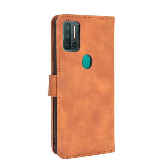 For Ulefone Note 11P Solid Color Skin Feel Magnetic Buckle Horizontal Flip Calf Texture PU Leather Case with Holder & Card Slots & Wallet(Brown)