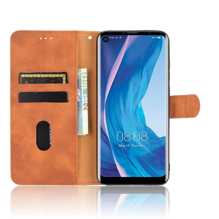 For Ulefone Note 11P Solid Color Skin Feel Magnetic Buckle Horizontal Flip Calf Texture PU Leather Case with Holder & Card Slots & Wallet(Brown)