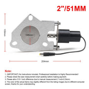 Universal Car Stainless Steel Racing Electric Exhaust Cutout Valves Control Motor, Size:2.25 inch