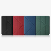 For iPad Pro 12.9 2022 / 2021 / 2020 Mutural Multi-fold Smart Leather Tablet Case(Dark Green)