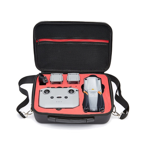 Portable Single Shoulder Storage Travel Carrying PU Cover Case Box for DJI Air 2S(Black + Red Liner)