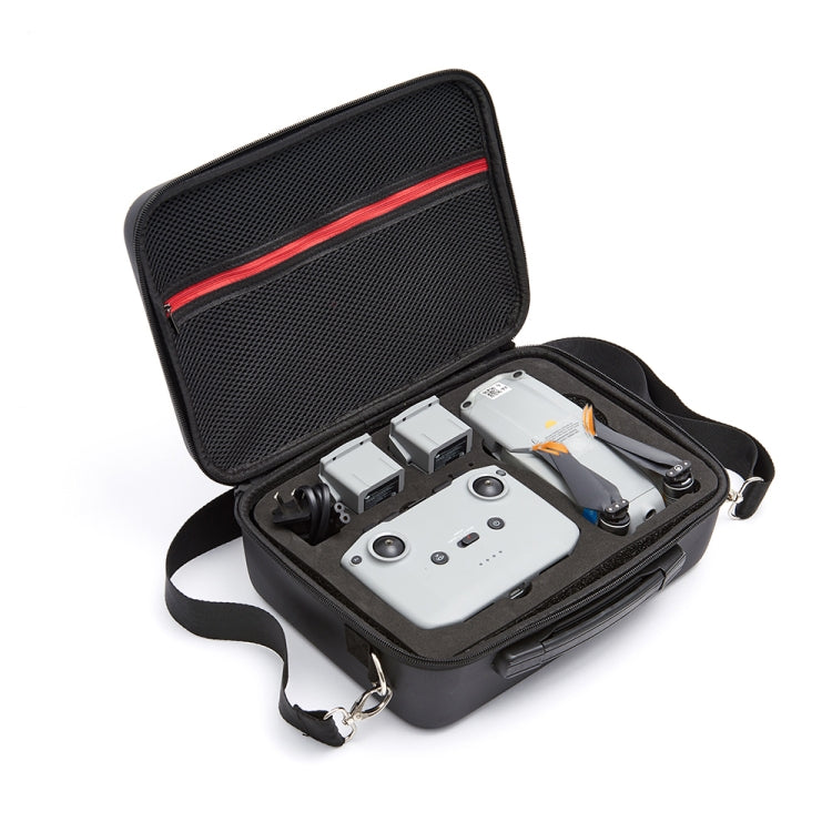 Portable Single Shoulder Storage Travel Carrying PU Cover Case Box for DJI Air 2S(Black + Black Liner)