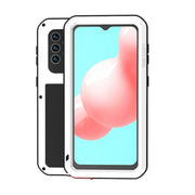 For Samsung Galaxy A32 5G LOVE MEI Metal Shockproof Water-resistant Dustproof Protective Case with Glass(White)