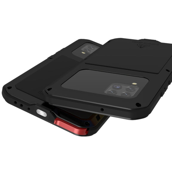 For Samsung Galaxy A42 LOVE MEI Metal Shockproof Water-resistant Dustproof Protective Case with Glass(Silver)