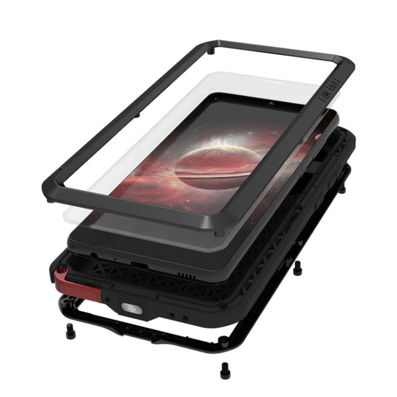 For Samsung Galaxy A72 5G / 4G LOVE MEI Metal Shockproof Water-resistant Dustproof Protective Case with Glass(White)