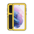 For Samsung Galaxy S21+ 5G LOVE MEI Metal Shockproof Waterproof Dustproof Protective Case with Glass(Yellow) - free shipping - PMC TechLife - Order now!