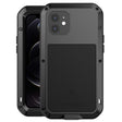 For iPhone 12 LOVE MEI Metal Shockproof Life Waterproof Dustproof Protective Case(Black) - iPhone 12 / 12 Pro Cases by LOVE MEI | Online Shopping South Africa | PMC TechLife | Buy Now Pay Later Mobicred