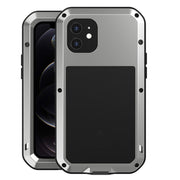 For iPhone 12 LOVE MEI Metal Shockproof Life Water-resistant Dustproof Protective Case(Silver)