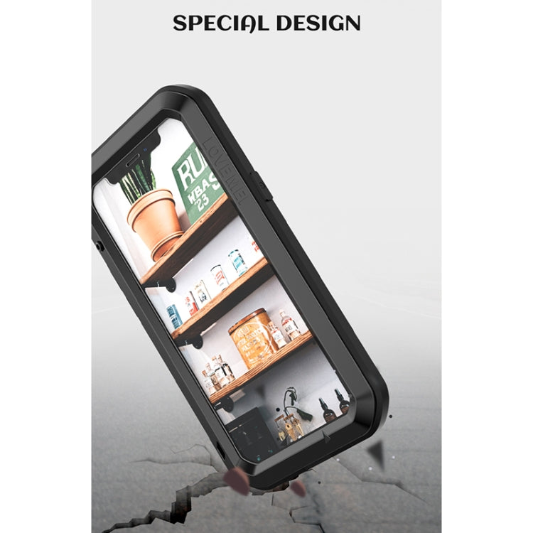 For iPhone 12 LOVE MEI Metal Shockproof Life Water-resistant Dustproof Protective Case(Red)