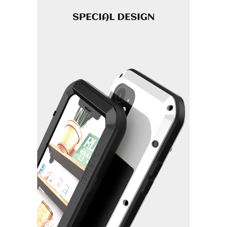 For iPhone 12 LOVE MEI Metal Shockproof Life Water-resistant Dustproof Protective Case(Red)