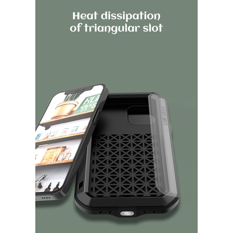 For iPhone 12 LOVE MEI Metal Shockproof Life Water-resistant Dustproof Protective Case(Red)