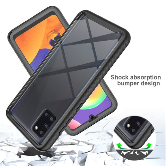 For Samsung Galaxy A31 Starry Sky Full Body Hybrid Shockproof Phone Case(Black)