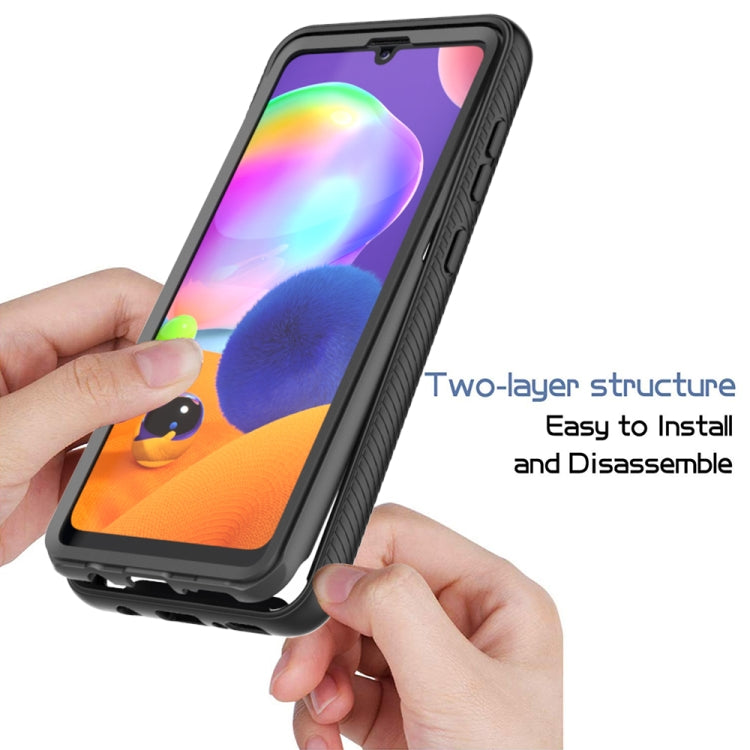 For Samsung Galaxy A31 Starry Sky Full Body Hybrid Shockproof Phone Case(Black)