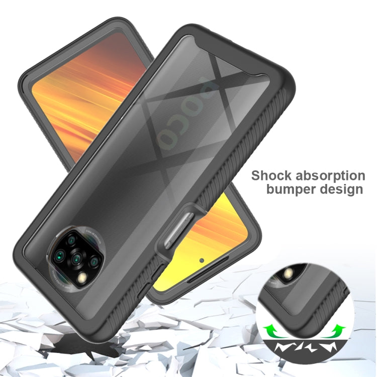 For Xiaomi Poco X3 NFC Starry Sky Full Body Hybrid Shockproof Phone Case(Light Purple)