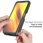 For Xiaomi Poco X3 NFC Starry Sky Full Body Hybrid Shockproof Phone Case(Light Purple)